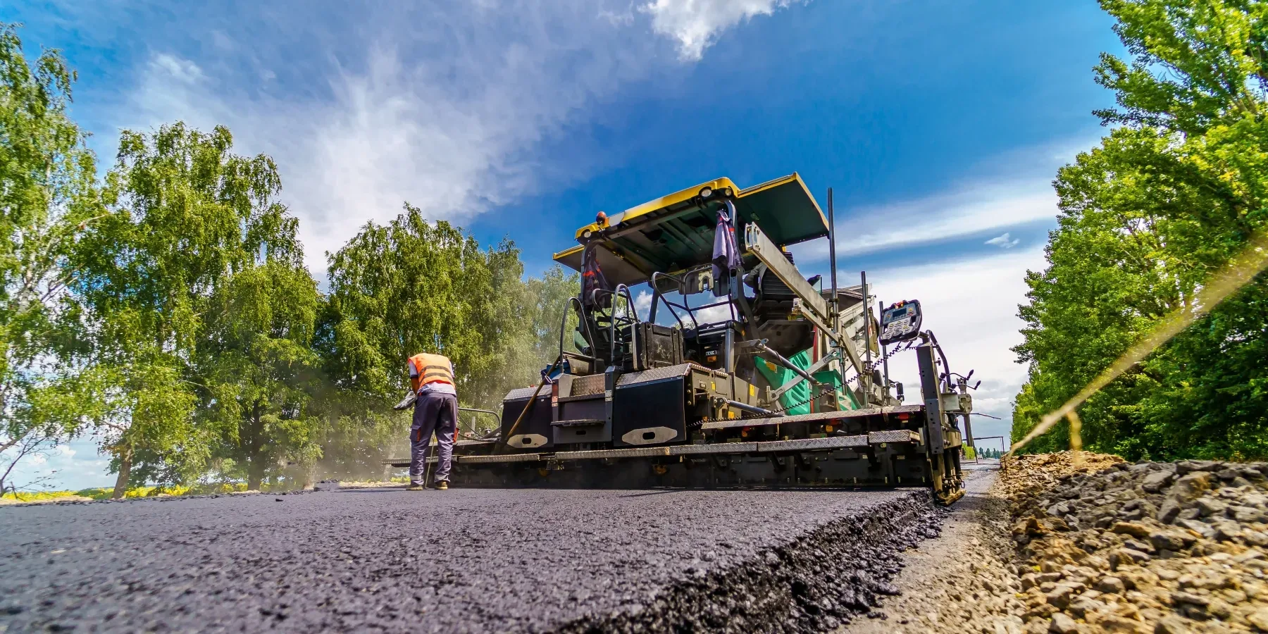 Road paving works